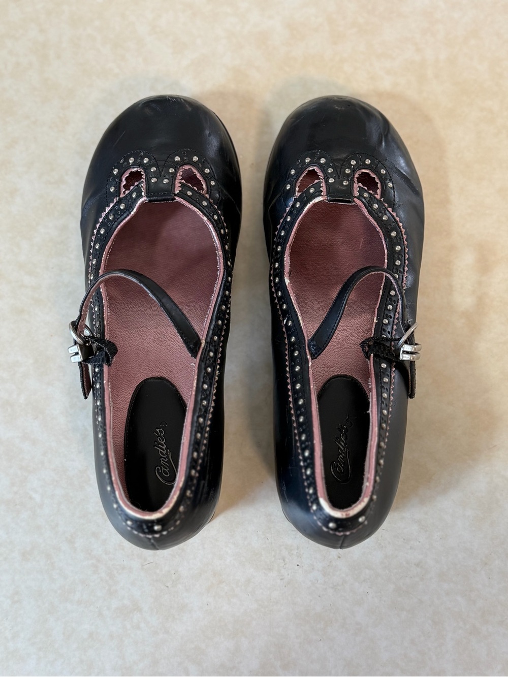 Vintage Y2k Candieโs Studded Mary Jane Heels ๐